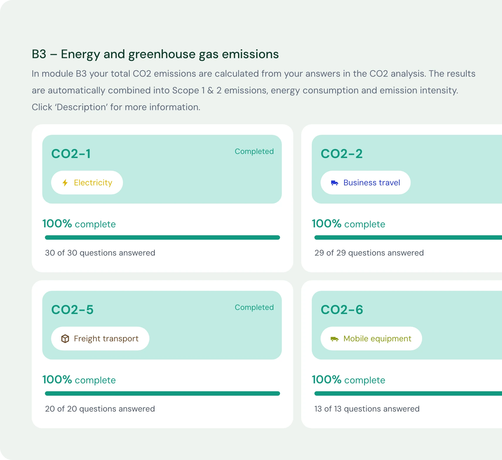 ESG Now dashboard: energy and greenhouse gas emissions modules completed